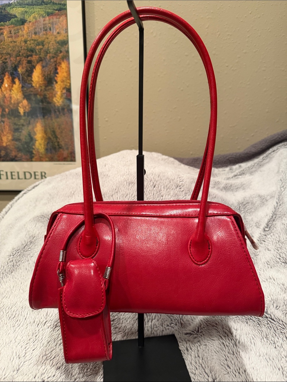 Red Women’s Vegan Leather Shoulder Bag